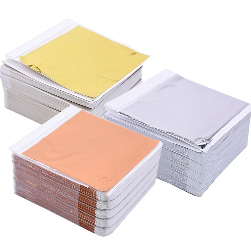 Gold Foil Flakes - 100 folhas de imitação de ouro,