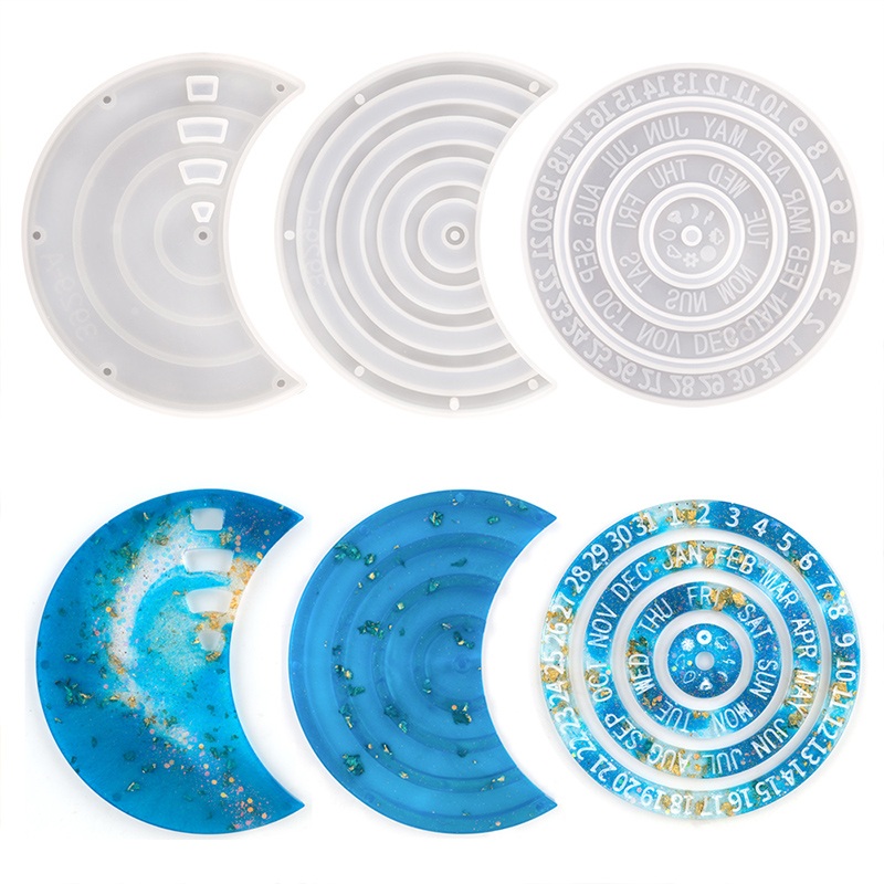Resin Ocean Wave Mold - Novo estilo rotatable lua forma calendário