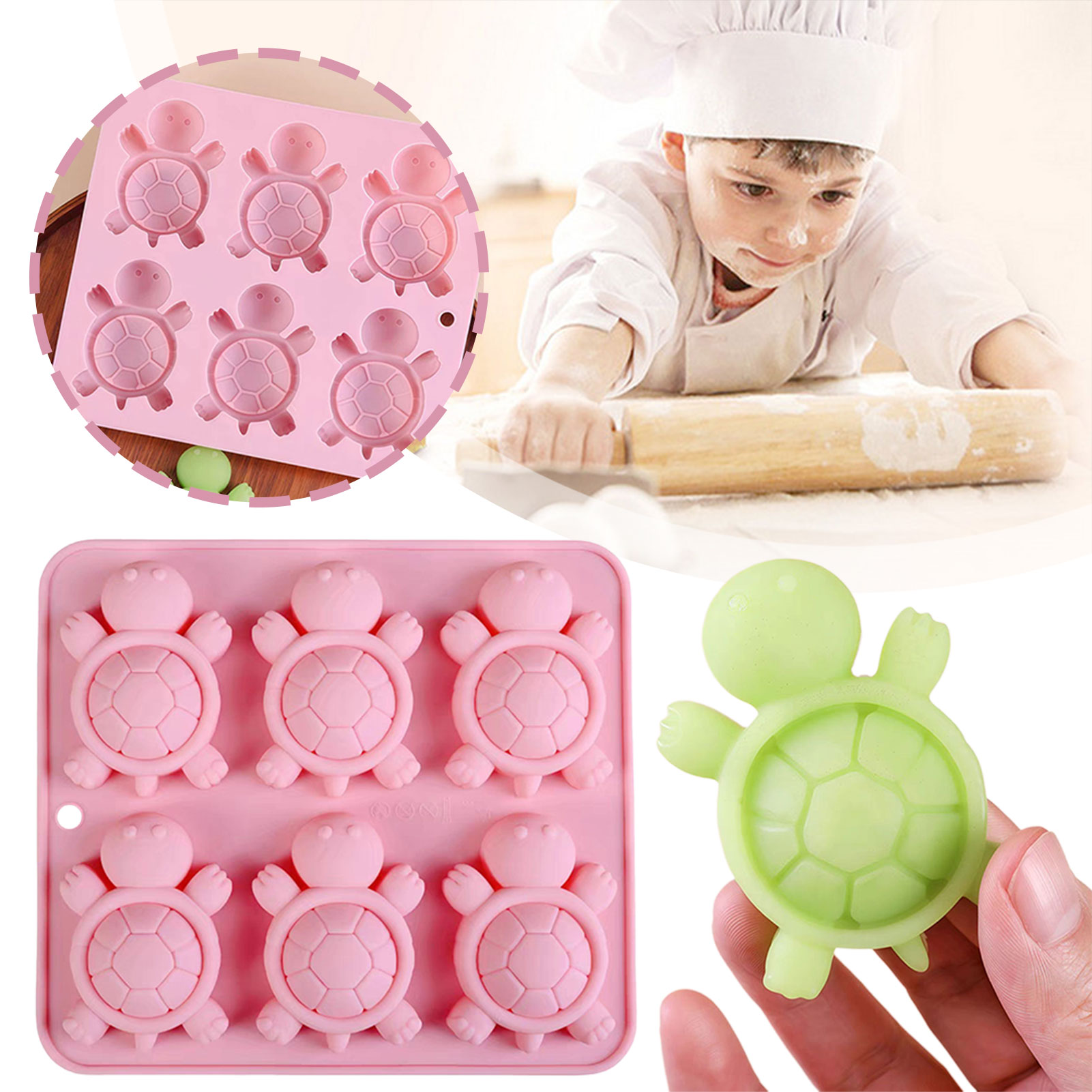 Silicone Mold Tray - Tartarugas Bandeja de gelo Tortarias 3D