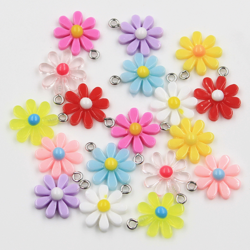 Flower Preservation Resin - 30pcs encantos flor girassol margarida 20x16mm