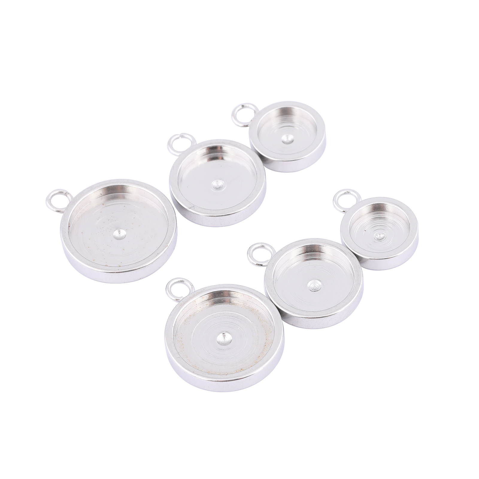 Bezels Set Pendant - Aço Inoxidável Cabochão Base de Configuração