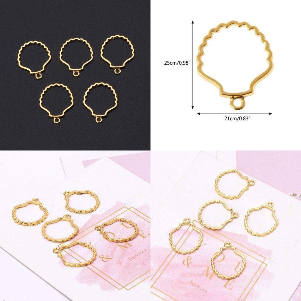 Bezels Set Pendant - 5 peças para concha branco oco