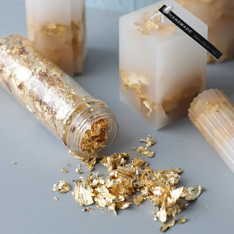 Gold Foil Flakes - Folha metálica flocos, folha de ouro