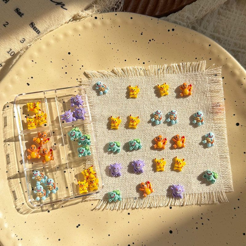 Crafting Resin - Acessórios de nail art Pokémon, mini