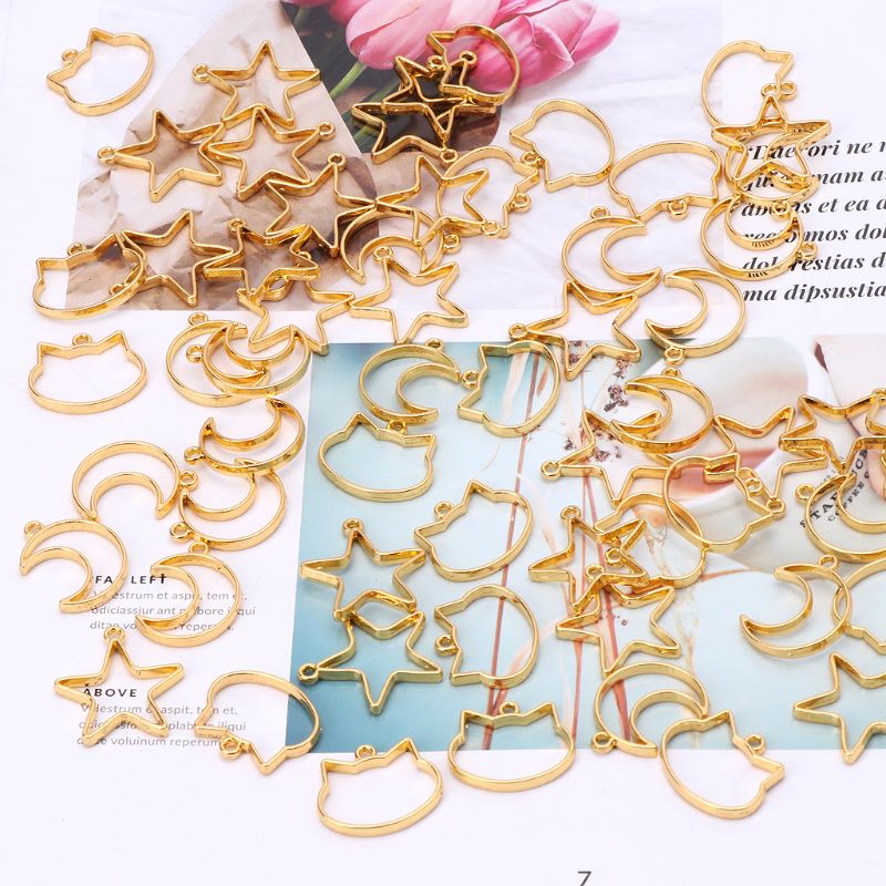Bezels Set Pendant - Mini Geométrica Frame Pingente, UV Resina