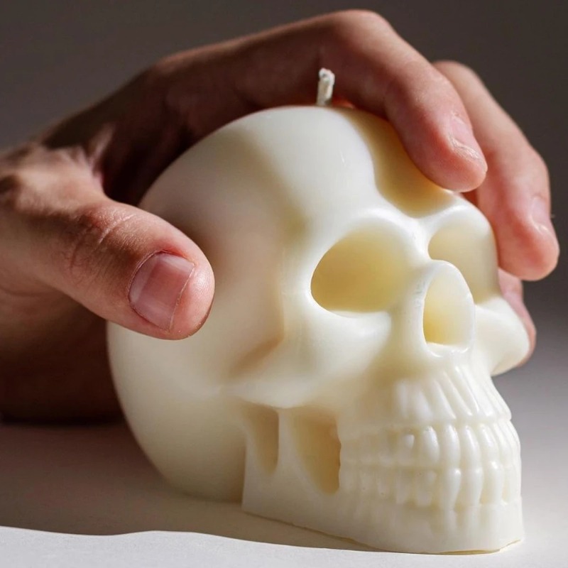 Resin Craft Ideas - 3D Crânio Silicone Vela Moldes, Cabeça