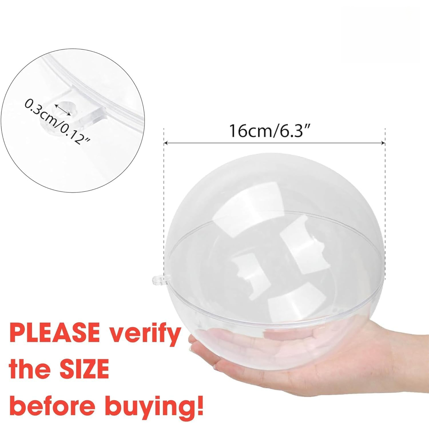 Bola de Ornamento Transparente - Dome Mold Clear avaliação e preço