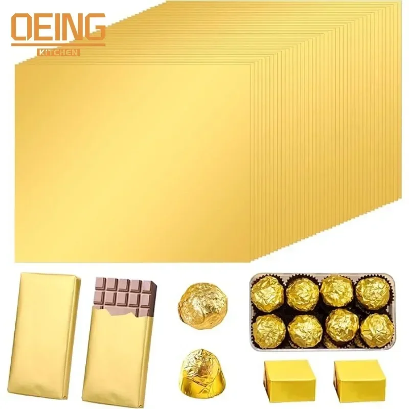 100 pçs grandes dubai chocolat - Gold Foil Flakes avaliação e preço