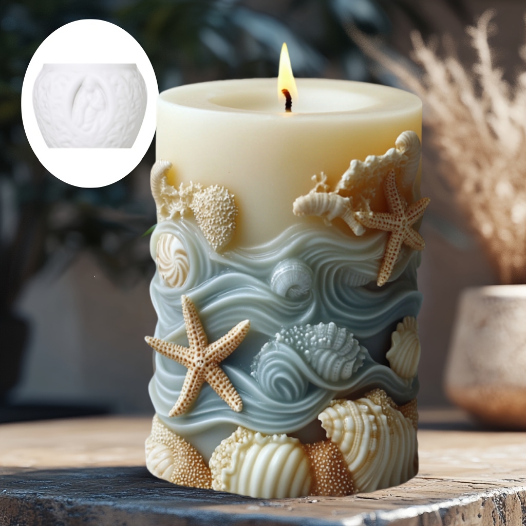 Diy estilo oceano alívio vela  - Resin Ocean Wave Mold avaliação e preço