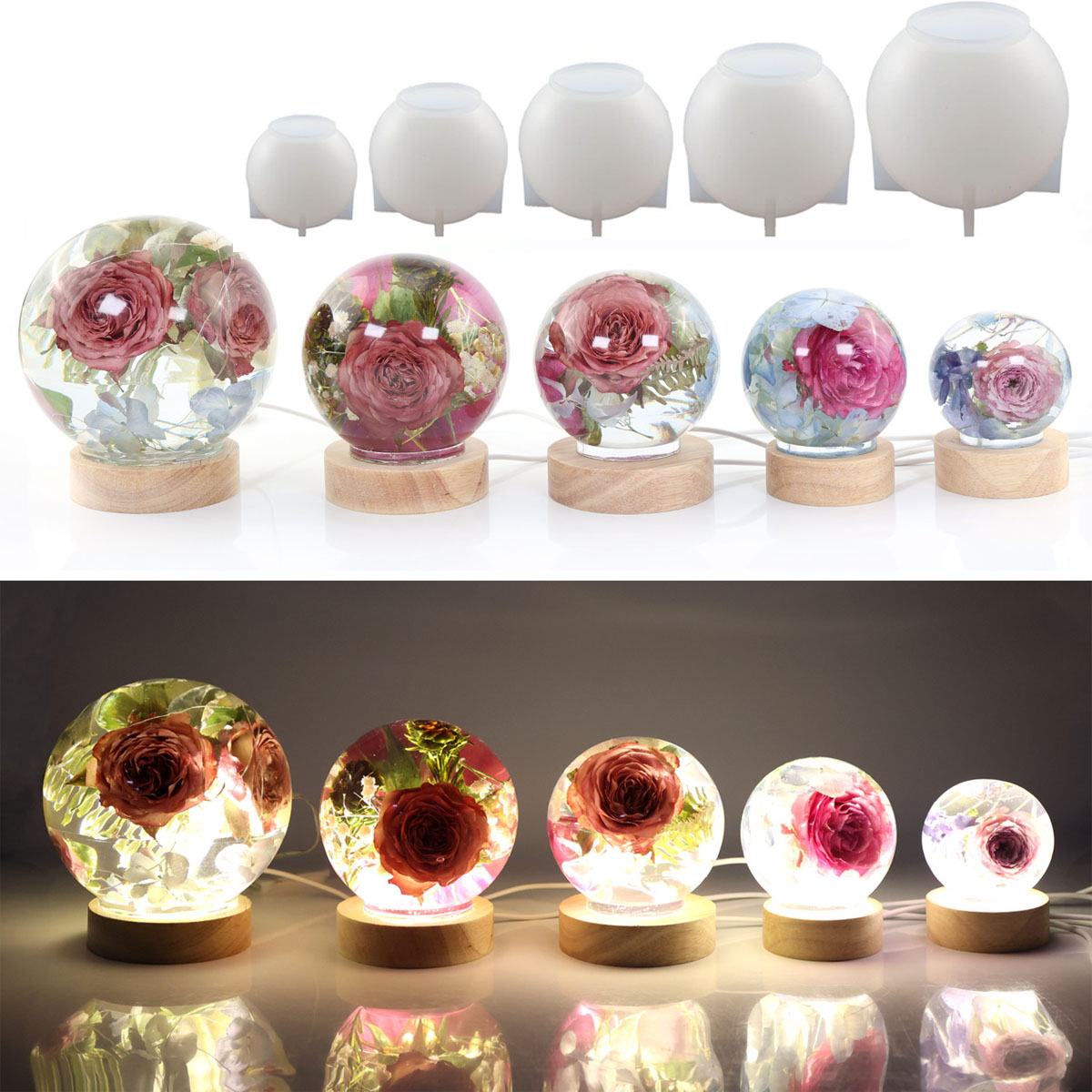 Molde de silicone com esfera d - Resin Craft Ideas avaliação e preço