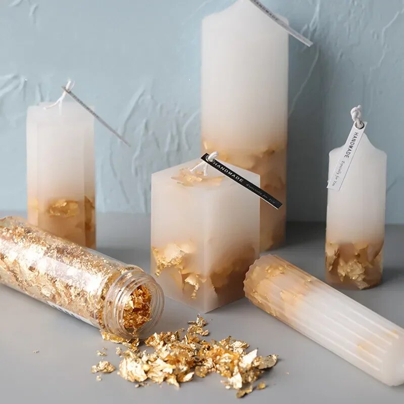 Folha metálica flocos, folha d - Gold Foil Flakes avaliação e preço