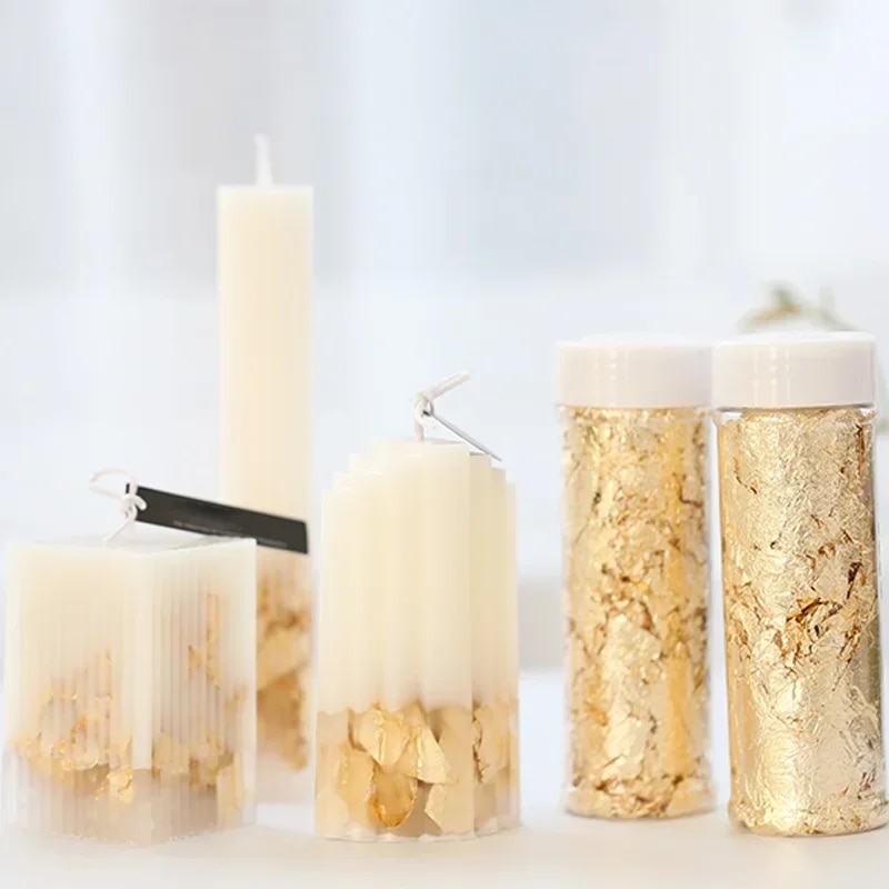 Folha metálica flocos, folha d - Gold Foil Flakes avaliação e preço