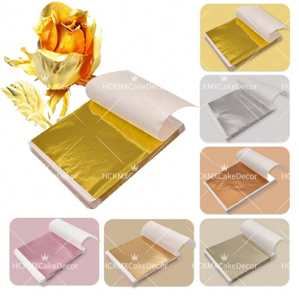 100 Folhas de Papel Metálico I - Gold Foil Flakes avaliação e preço