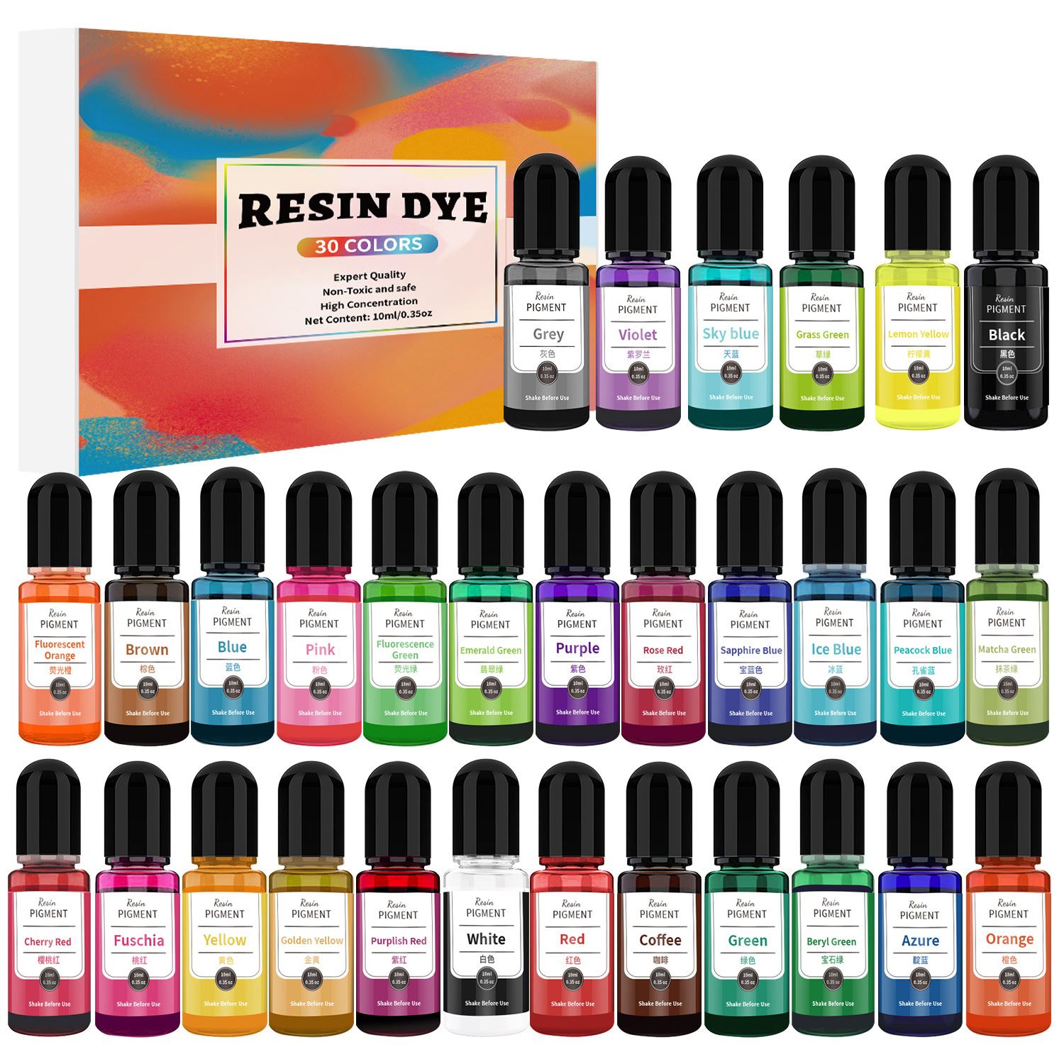 24/30 cores conjunto 10ml resi - Resin Dye Alcohol avaliação e preço