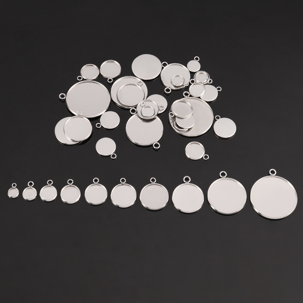10 pçs cabochão de aço inoxidá - Bezels Set Pendant avaliação e preço