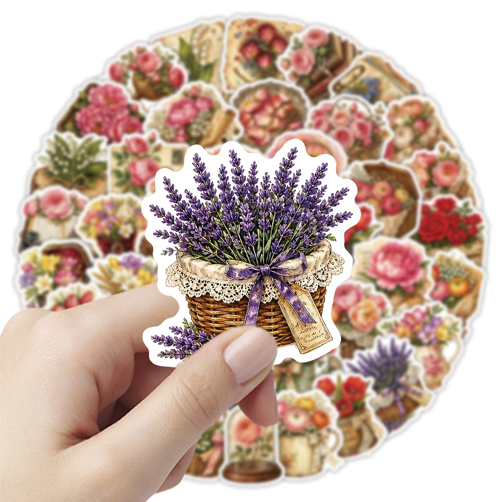 50 Adesivos Florais Vintage Re - Dried Flower Bulk avaliação e preço