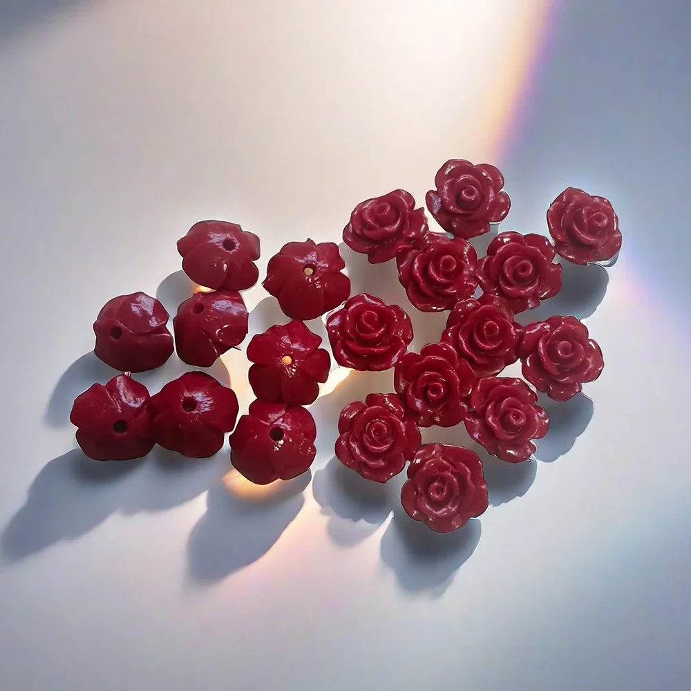 8/10mm contas de coral camélia - Flower Preservation Resin avaliação e preço